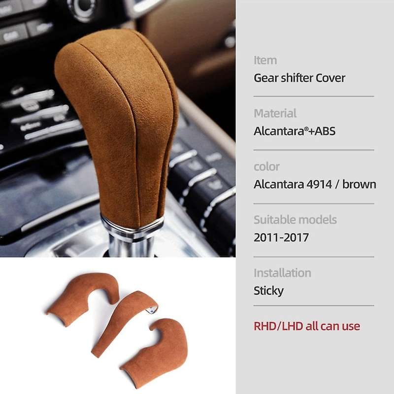 Car Gear Shift Knob Cover for- Auto Interior Accessories Gearbox Shift Knob Cover Brown