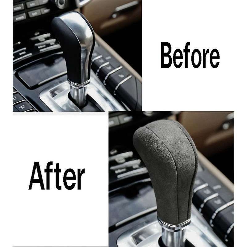 Car Gear Shift Knob Cover for- Auto Interior Accessories Gearbox Shift Knob Cover Brown