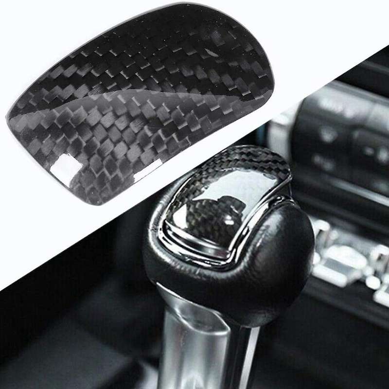 Car Gear Shift Knob CoverTrim for 2014-2018 Dry Carbon Fiber Gear Shift Sticker Interior Accessories