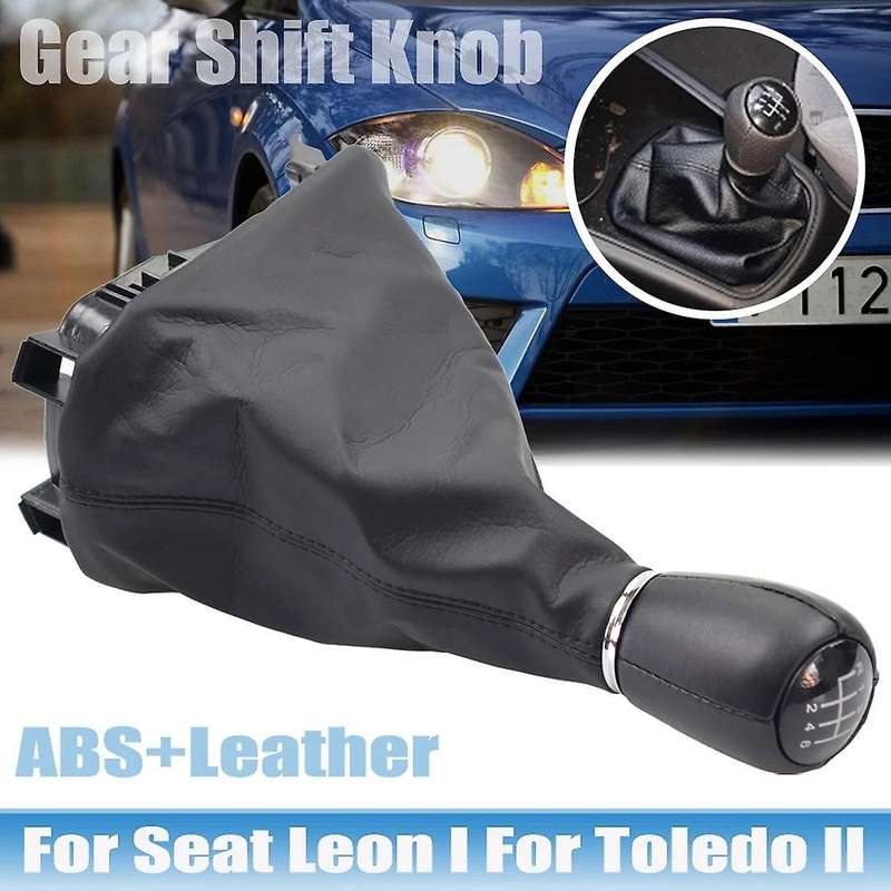 Car Gear Shift Knob Head 6 Speed Gear Shift Lever Stick with Gaitor Boot Cover for SEAT MK1 TOLEDO M