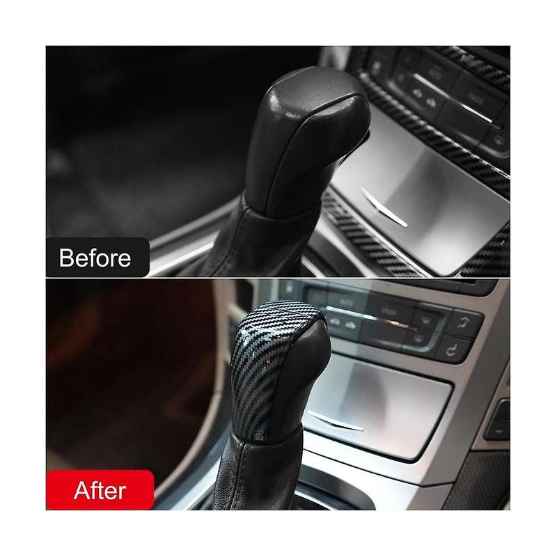Car Gear Shift Knob Head Cover Trim for 2008 2009 2010 2011 2012 2013 Accessories - Abs Carbon Fibe