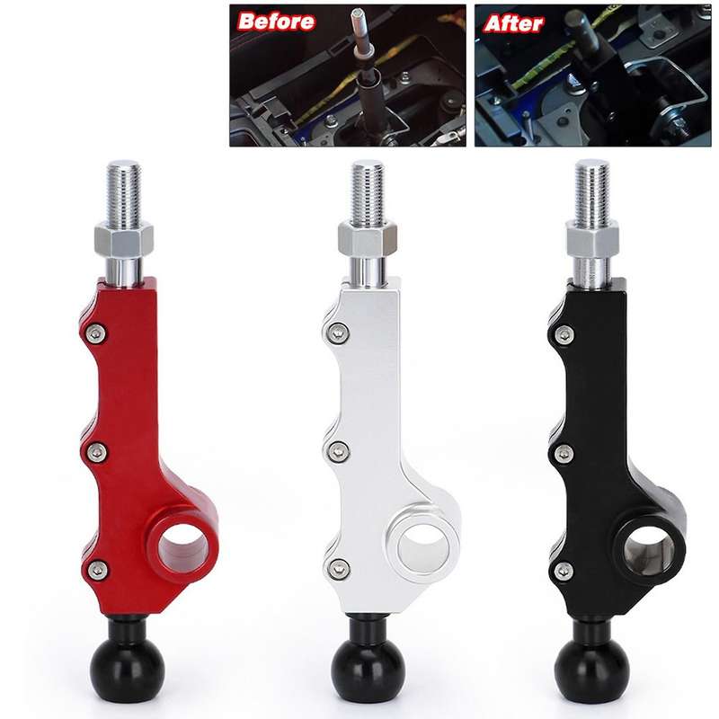 Car Gear Shift Lever Adjustable Short Height Throw Shifter for 2008-2014 Black