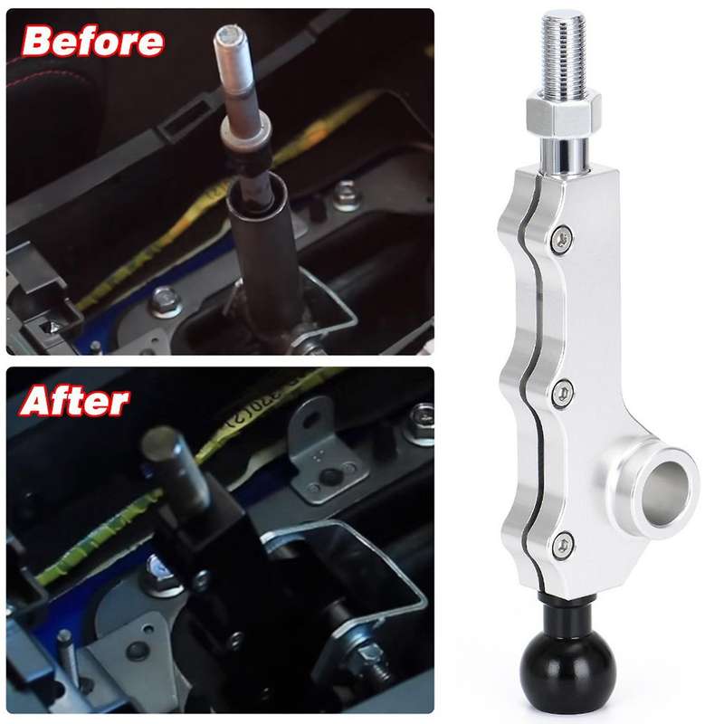Car Gear Shift Lever Adjustable Short Height Throw Shifter for 2008-2014 Black
