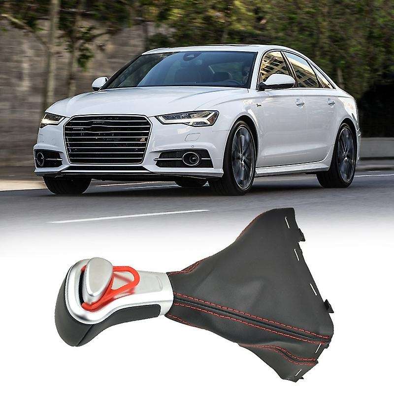 Car Gear Shift Knob with Black Leather Boot for- A3 A4 B8 A5 A6 C6 Q5 2009-2013 4G1713139R