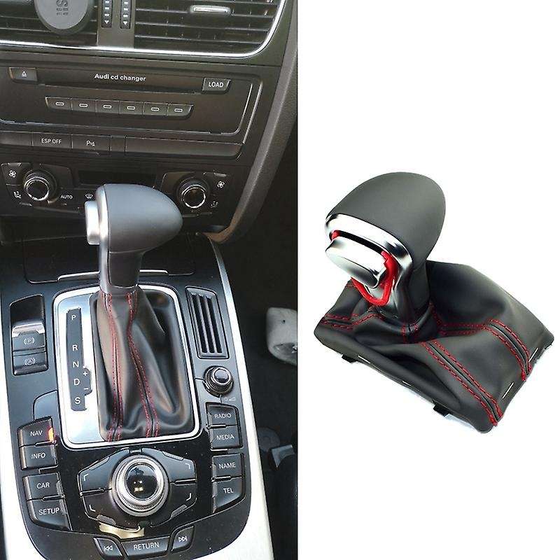 Car Gear Shift Knob with Black Leather Boot for- A3 A4 B8 A5 A6 C6 Q5 2009-2013 4G1713139R