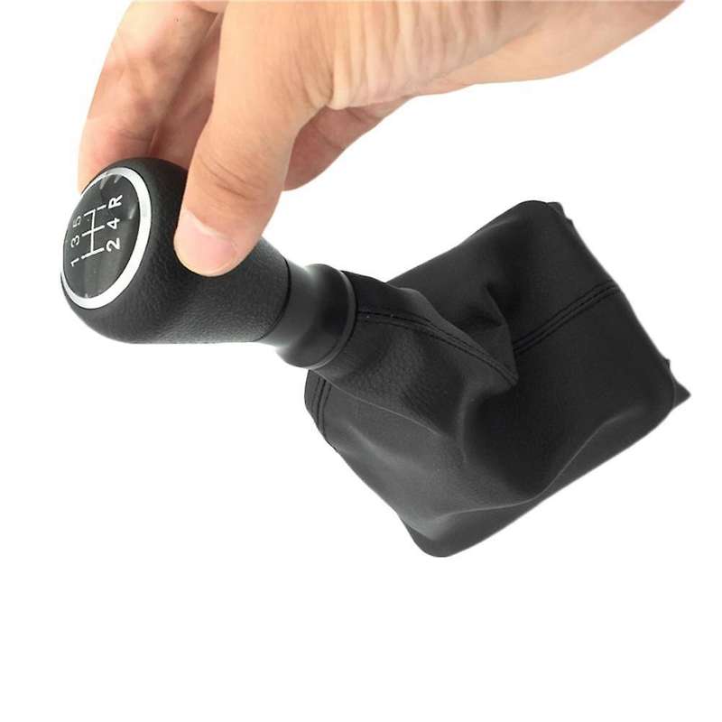 Car Gear Shift Lever 5 Speed Gear Shift Knob with Boot Cover for 206 406