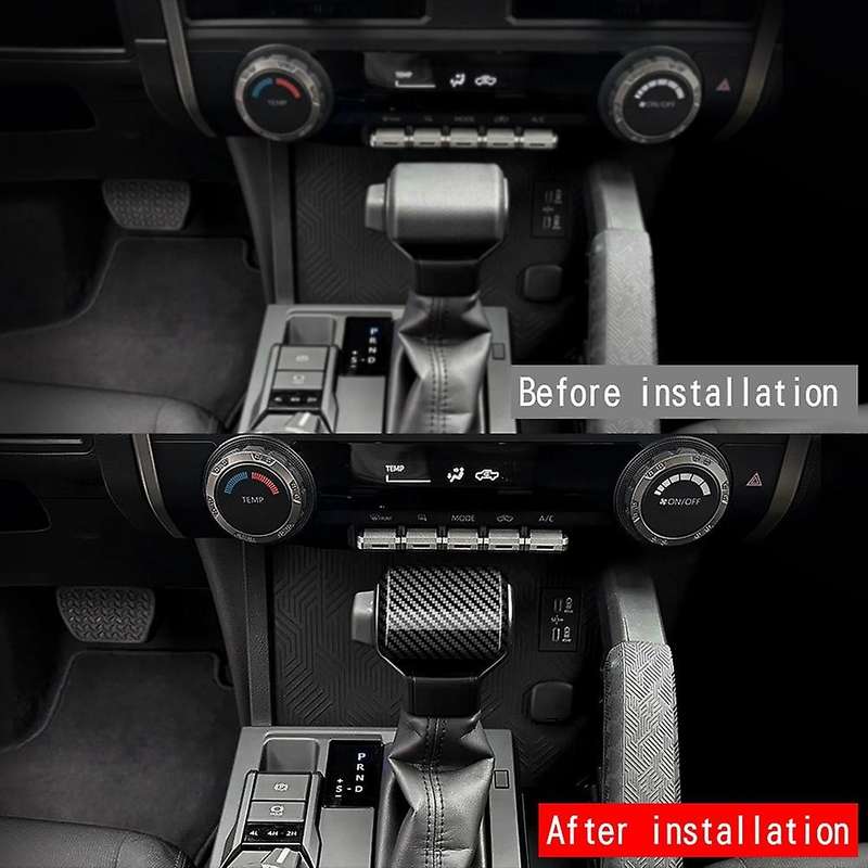 Car Gear Shift Knob Trim Cover Sticker Car Interior Accessories for 2024 Carbon Fiber Pattern
