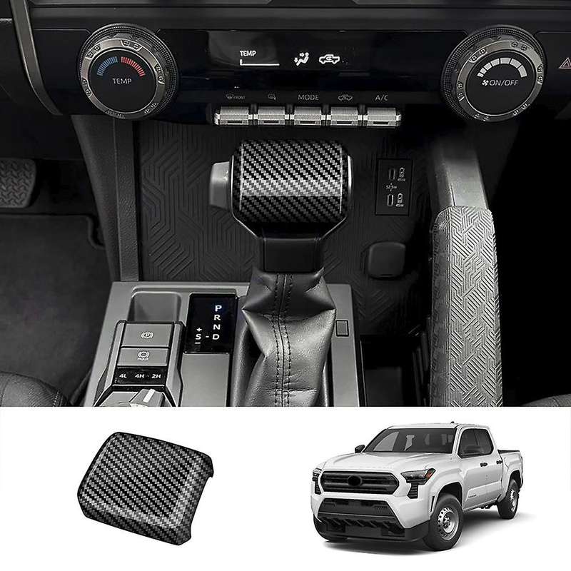 Car Gear Shift Knob Trim Cover Sticker Car Interior Accessories for 2024 Carbon Fiber Pattern