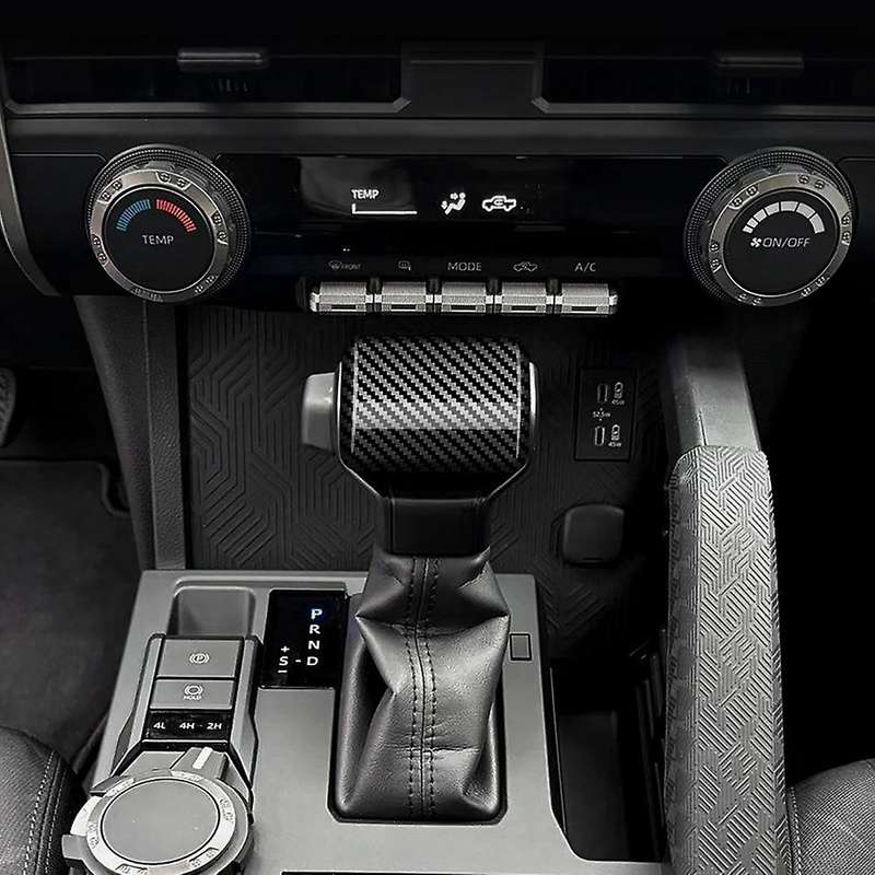 Car Gear Shift Knob Trim Cover Sticker Car Interior Accessories for 2024 Carbon Fiber Pattern