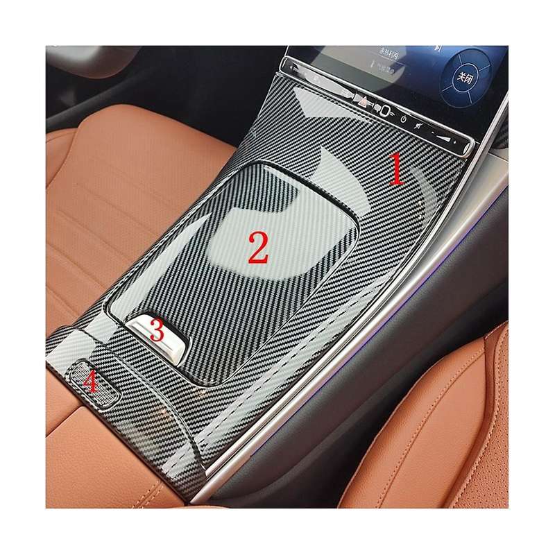 Car Gear Shift Panel Central Water Cup Cover Trim for Glc Class X254 Glc260 Glc300 2023(carbon)