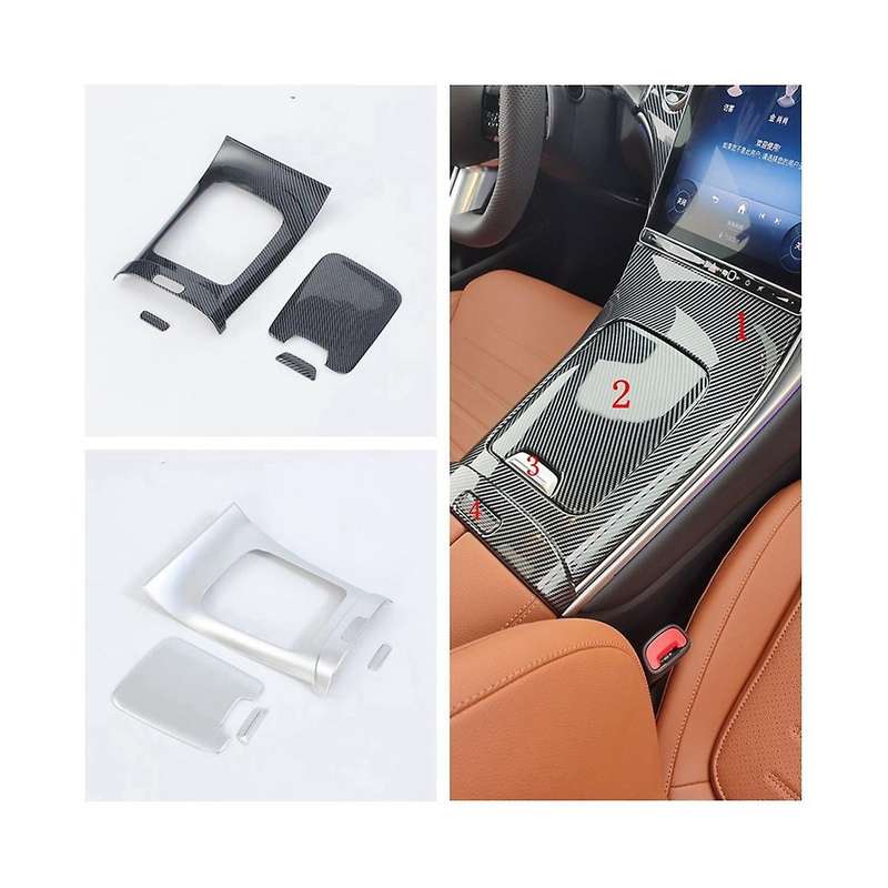 Car Gear Shift Panel Central Water Cup Cover Trim for Glc Class X254 Glc260 Glc300 2023(silver)