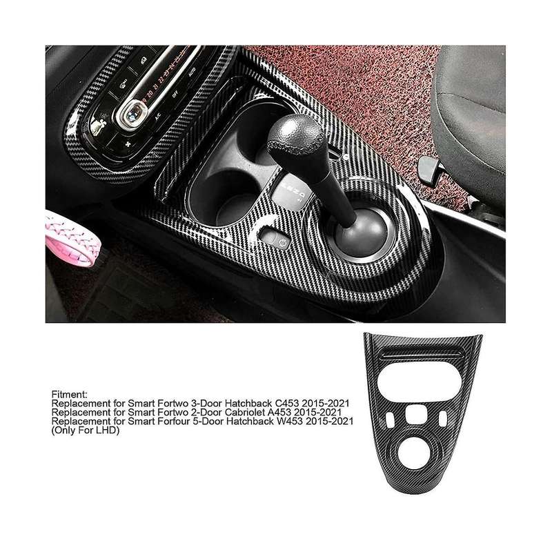 Car Gear Shift Panel Cover Trim for Smart Fortwo/ 453 2015-2021 Accessories ,ABS Carbon Fiber