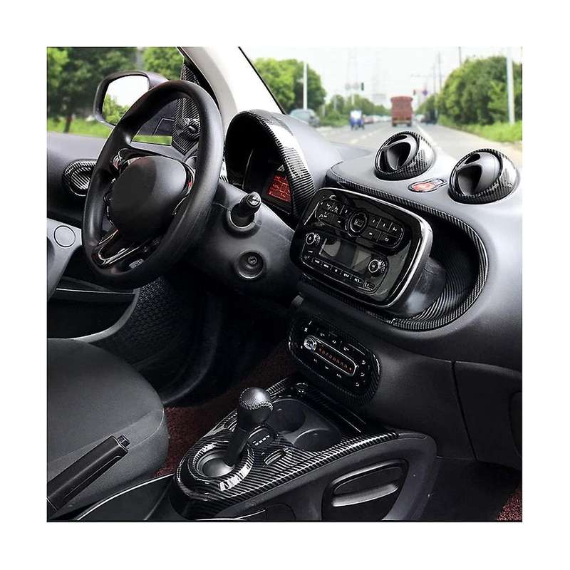 Car Gear Shift Panel Cover Trim for Smart Fortwo/ 453 2015-2021 Accessories ,ABS Carbon Fiber