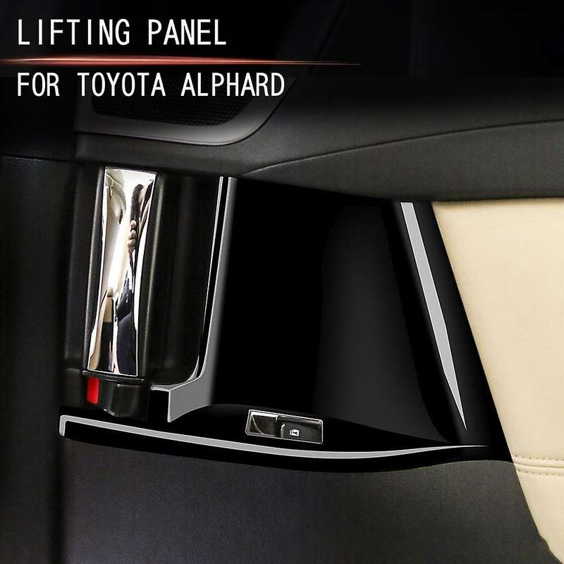 Car Glass Switch Panel Door Armrest Lift Button Glass Switch Panel Cover for ALPHARD 2015-2019 Black