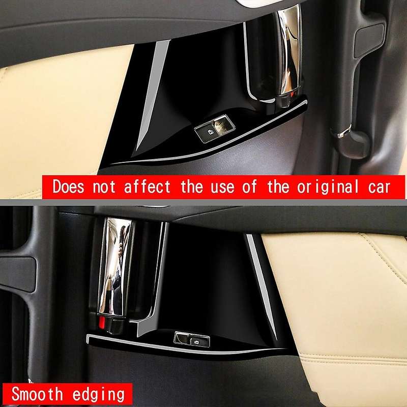 Car Glass Switch Panel Door Armrest Lift Button Glass Switch Panel Cover for ALPHARD 2015-2019 Black