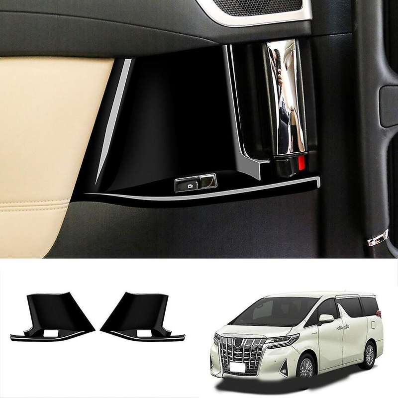 Car Glass Switch Panel Door Armrest Lift Button Glass Switch Panel Cover for ALPHARD 2015-2019 Black