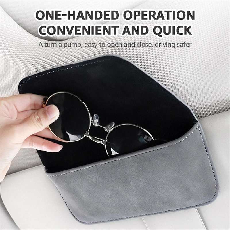 Car Glasses Eyeglasses Holder Car Glasses Sunglasses Case Suede Sun Glasses Clip Storage Accesorios