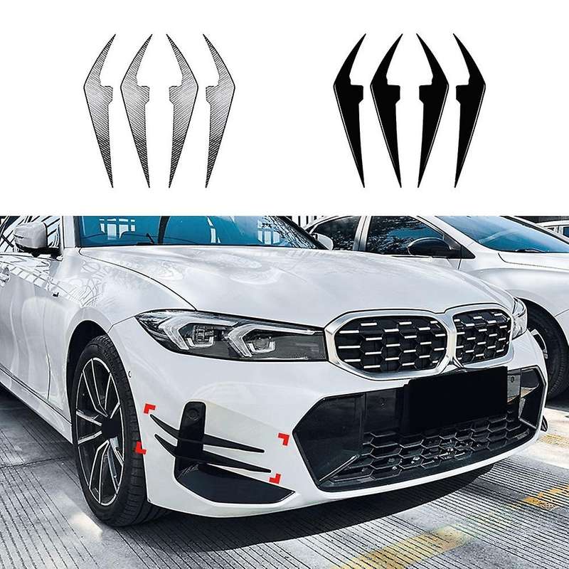 Car Gloss Black Front Bumper Side Canards Splitter Spoiler Fog Lamp Trim for G20 G21 2023+