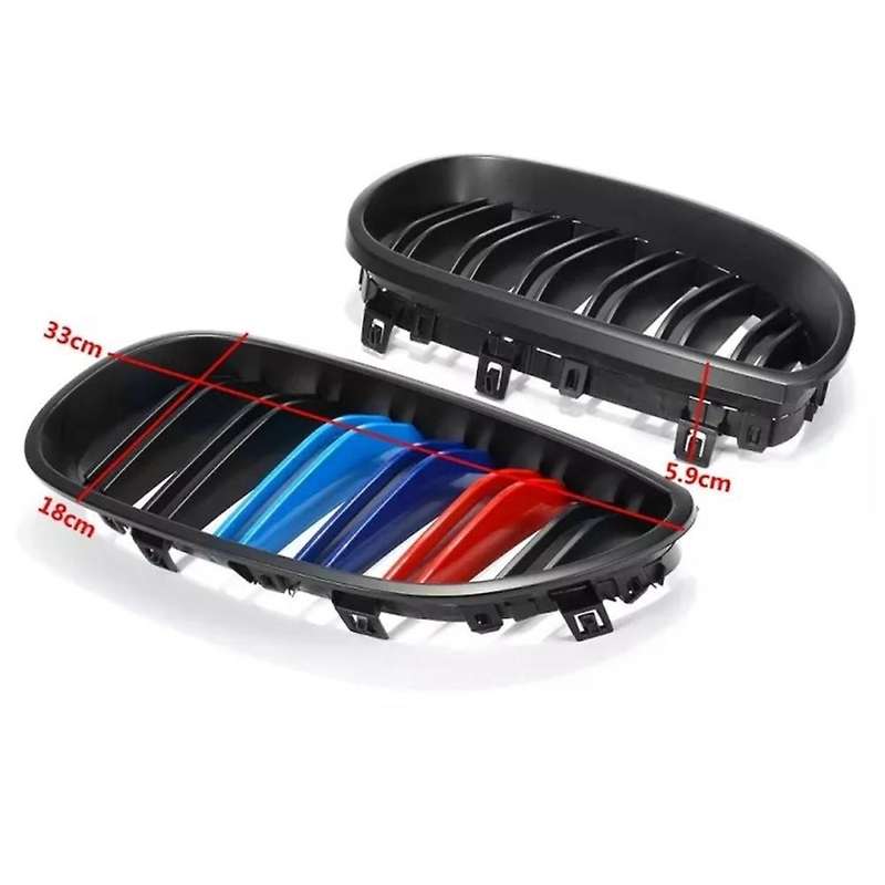 Car Gloss Black Front Hood Kidney Double Grill Mesh Sport Grills for  E60 E61 5 Series M5 04-09 M S