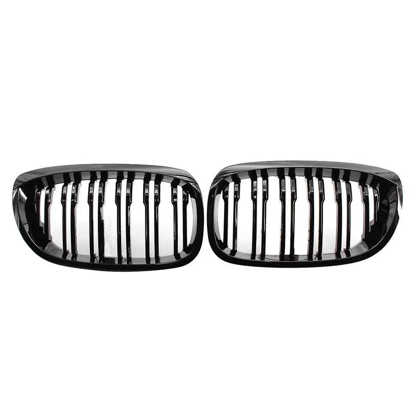 Car Gloss Black Front Hood Kidney Double Line Grill Mesh Sport Racing Grills for 3 Series E46 Coupe