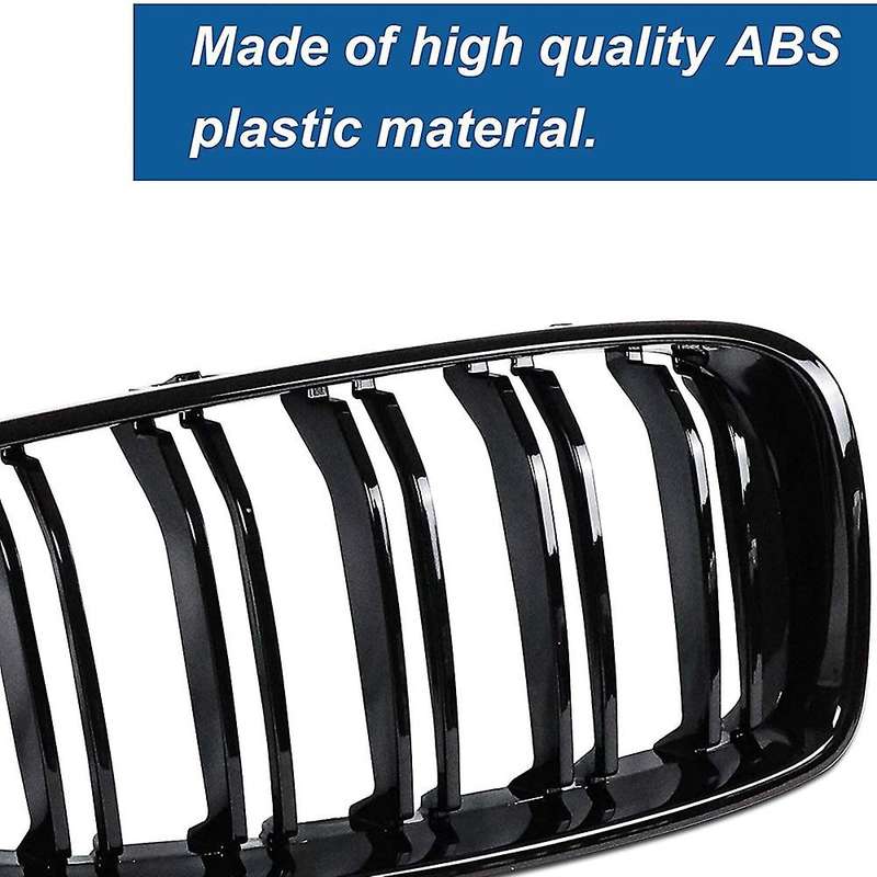 Car Gloss Black Front Kidney Twin FIns Dual Slat Grille for 4 Series F32 F33 F36 F80 F82 F83 2015-20
