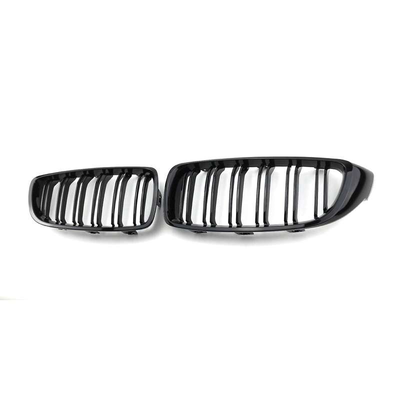 Car Gloss Black Front Kidney Twin FIns Dual Slat Grille for 4 Series F32 F33 F36 F80 F82 F83 2015-20