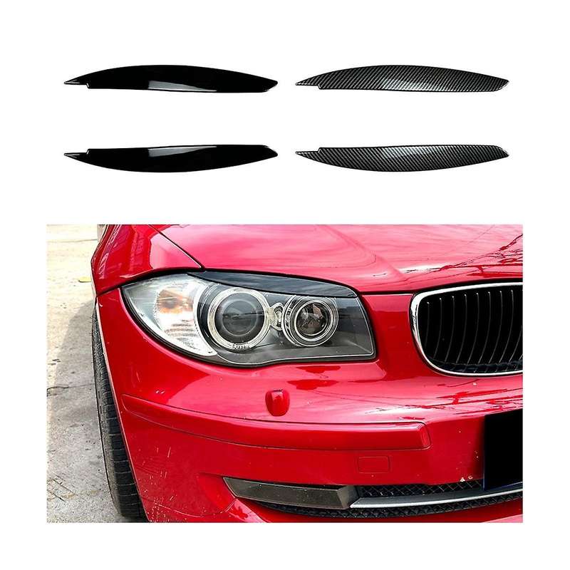 Car Gloss Black Headlight Lamp Eyebrows Cover Trim for 1 Series E81 E82 E87 E88 2008-2013 Car Eyeli