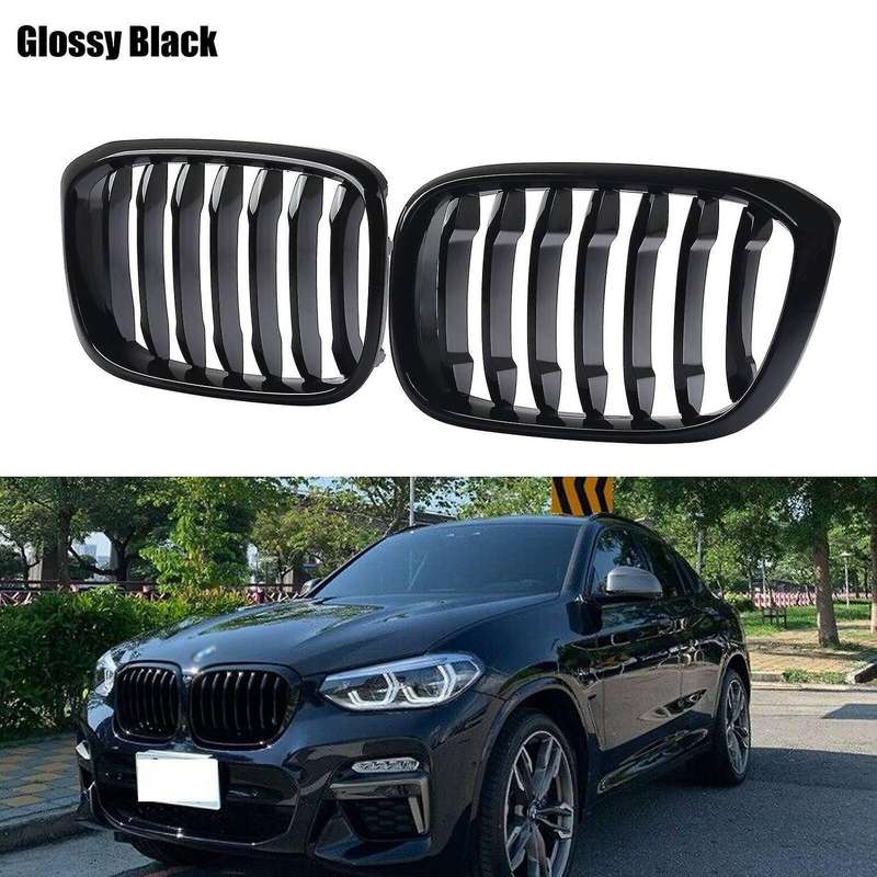 Car Gloss Black Front Hood Kidney Grille Grill for  X3 X4 G01 G02 2018-2020