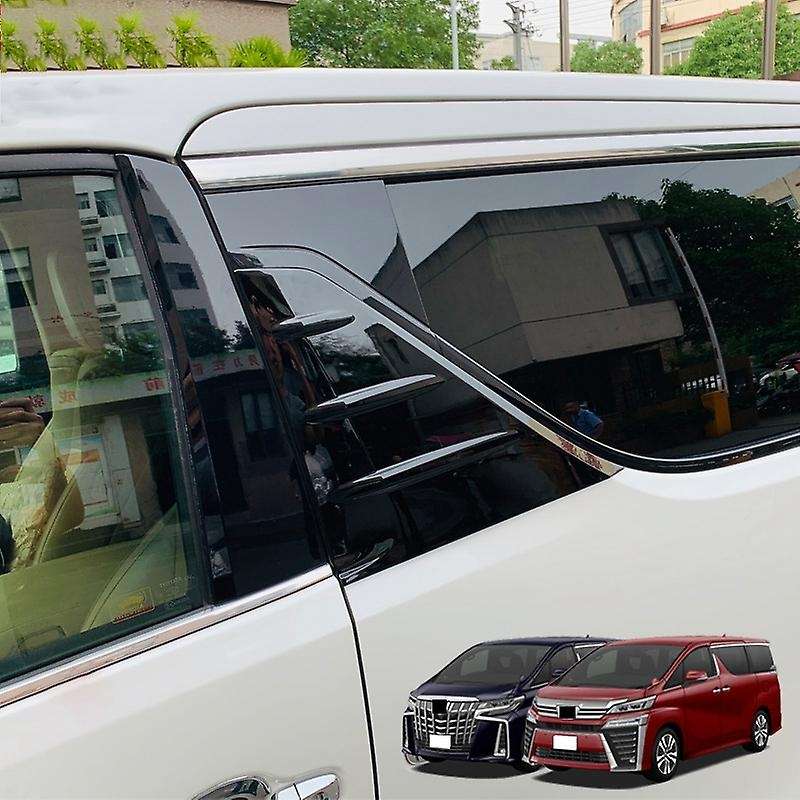 Car Gloss Black Side Window Louver Cover Trim Window Pillar Post Trim for Alphard Vellfire 2016-2020