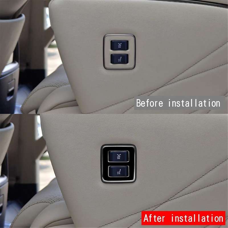 Car Gloss Black Middle Row Seat Outer Side Button Trim Frame Interior Accessories for Alphard 40 Se