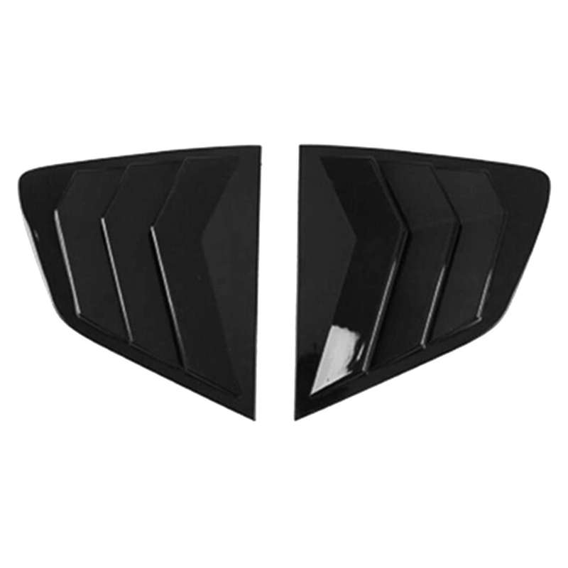 Car Gloss Black Rear Window Louver Shutter Cover Trim for Rogue T32 2014-2020 Window Side Vent Trim