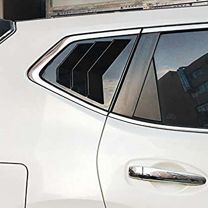Car Gloss Black Rear Window Louver Shutter Cover Trim for Rogue T32 2014-2020 Window Side Vent Trim