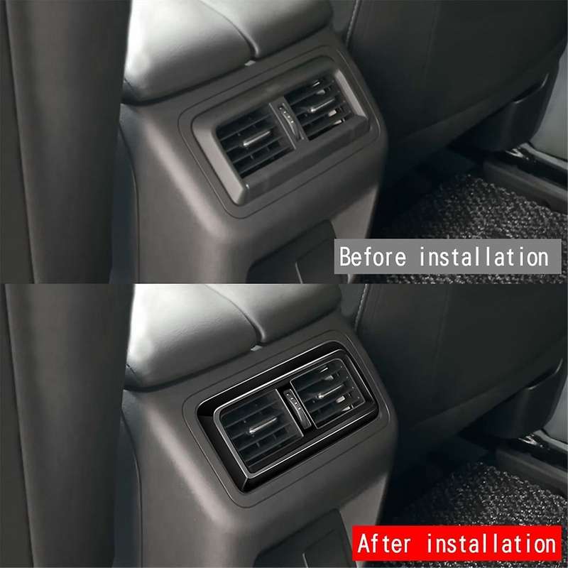 Car Gloss Black Rear Air Conditioner Vent Outlet Trim Inner Frame for -60 2022-2023 RHD Car Accessor