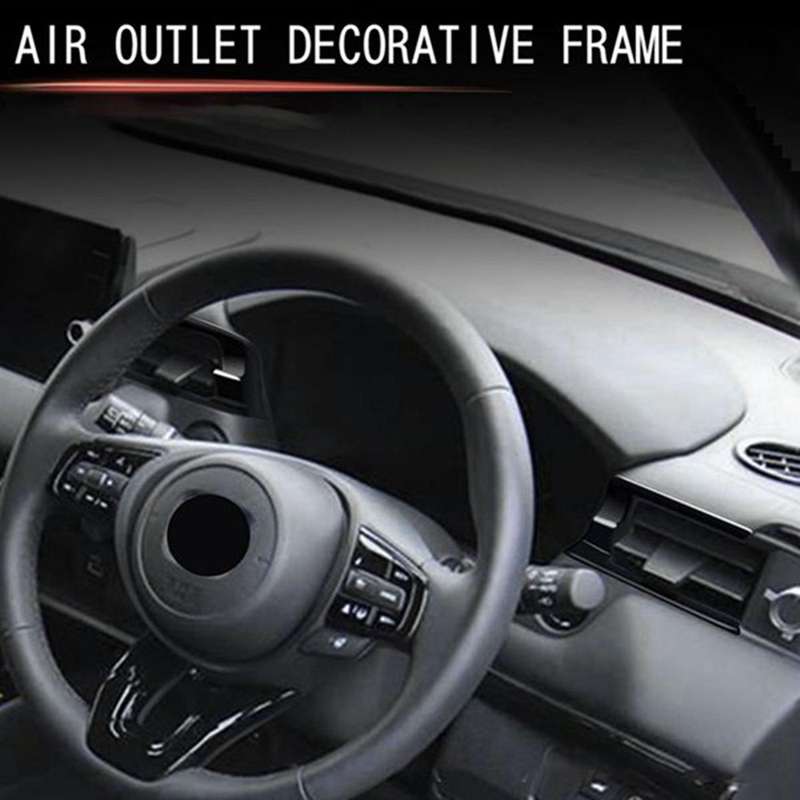 Car Glossy Black Dashboard Side Vent Housing Outlet Frame Cover Trim for -V Vezel 2021 2022 2023