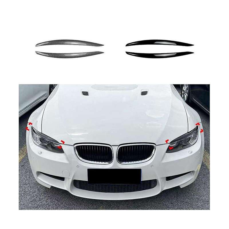 Car Glossy Black Headlights Eyebrows HeadLight Trim Stickers for 3 Series E90 2005-2012 Accessories