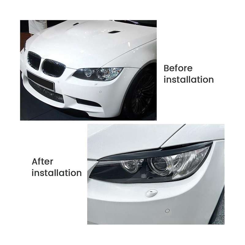 Car Glossy Black Headlights Eyebrows HeadLight Trim Stickers for 3 Series E90 2005-2012 Accessories