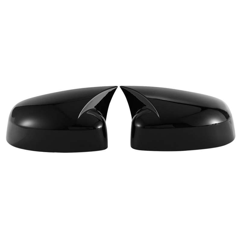 Car Glossy Black Ox Horn Rearview Side Glass Mirror Cover Trim Frame Side Mirror Caps for Focus Mk3