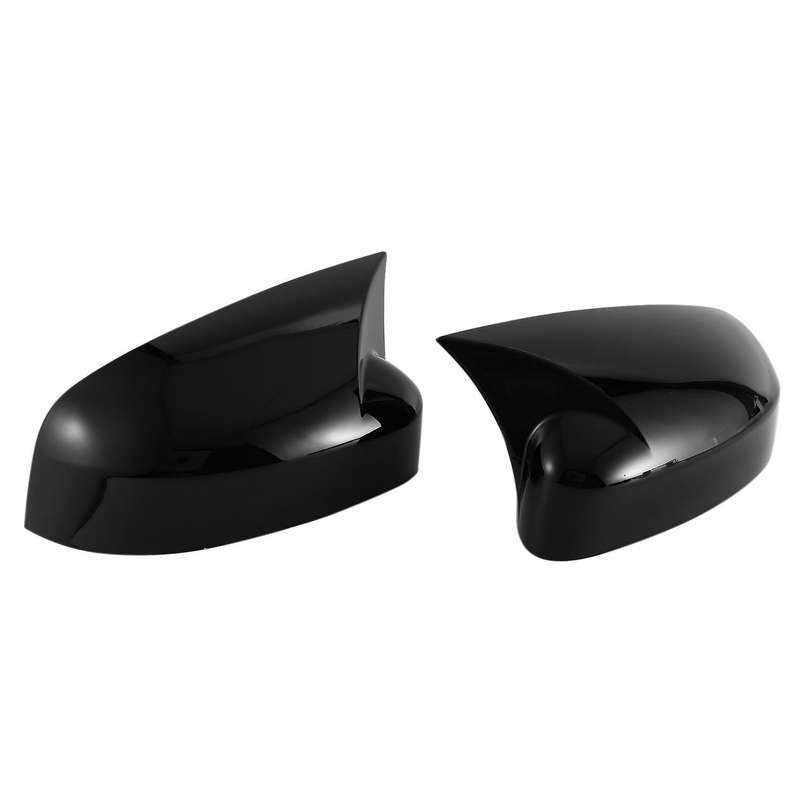 Car Glossy Black Ox Horn Rearview Side Glass Mirror Cover Trim Frame Side Mirror Caps for Focus Mk3