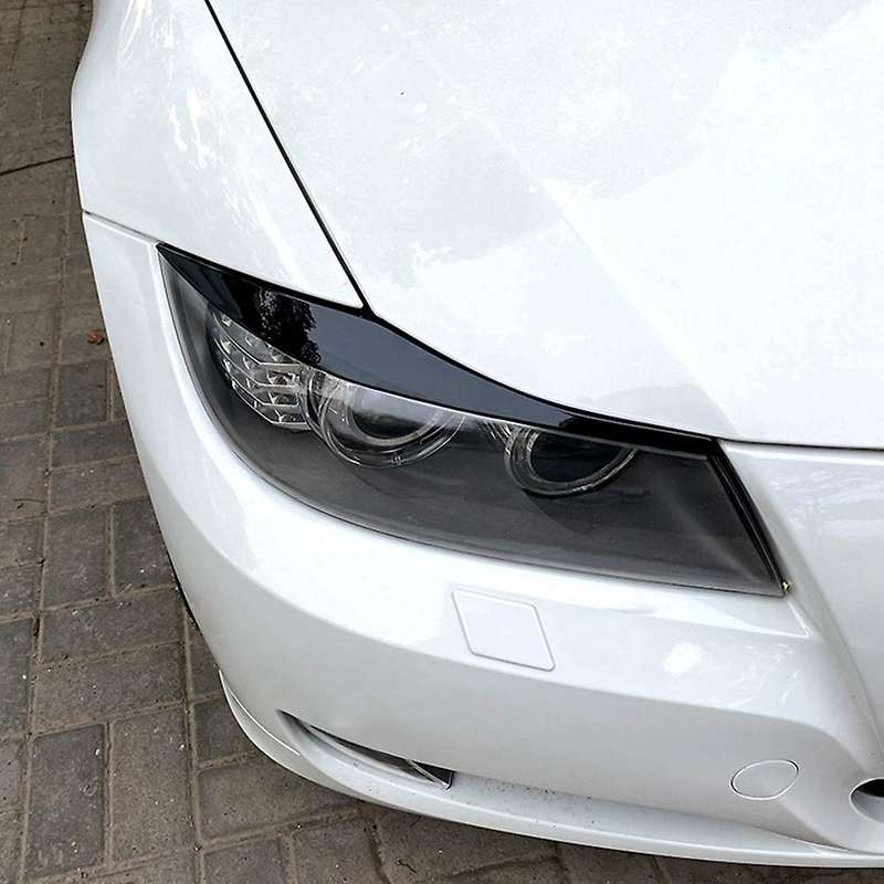 Car Glossy Black Headlights Eyebrows Eyelids Cover for Bmw 3 Series