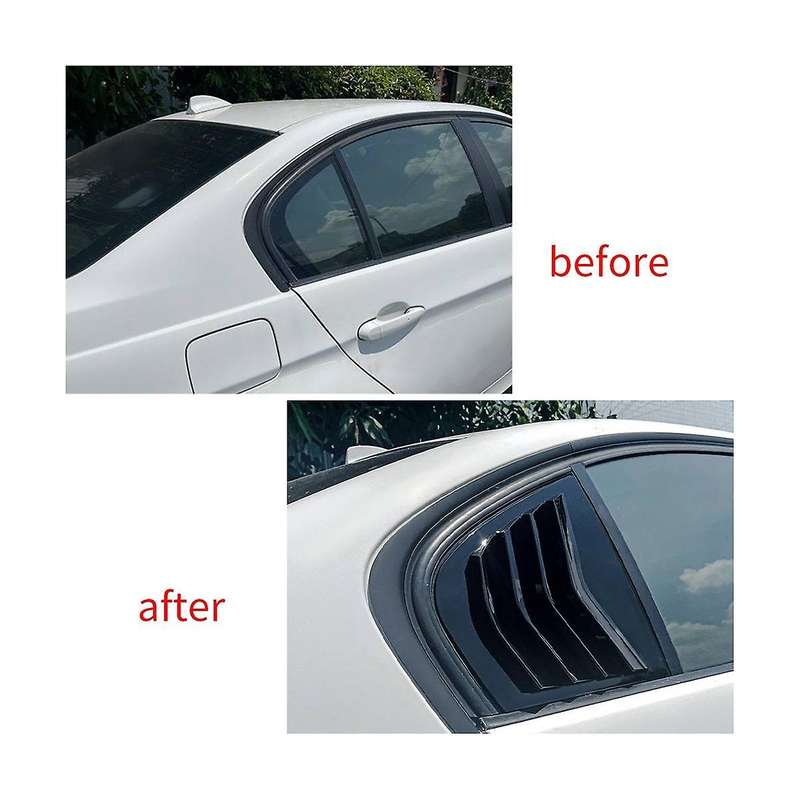 Car Glossy Black Rear Windows Triangle Louver Cover Sticker for 3series E90 320i 330i M3 2005-2011