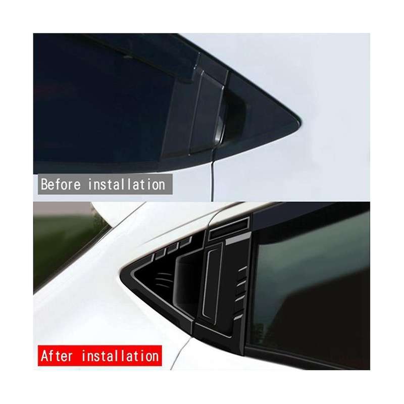 Car Glossy Black Rear Window Triangle Louver Shutter Cover Trim Window Side Vent Trim for -v Vezel 2
