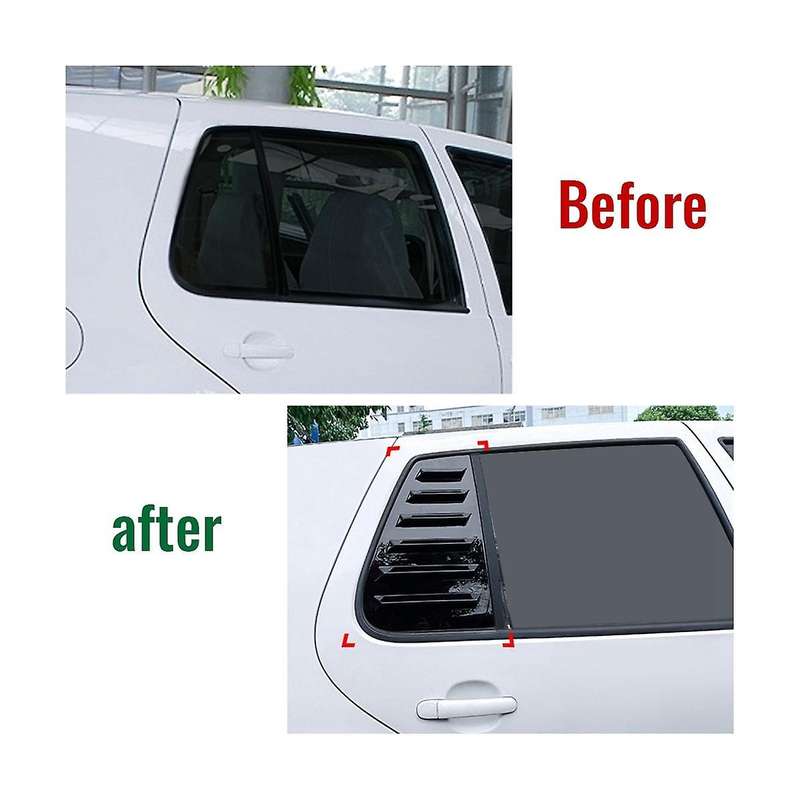 Car Glossy Black Rear Windows Triangle Louver Cover Stickers for Golf 4 Mk4 1997-2006 Cover