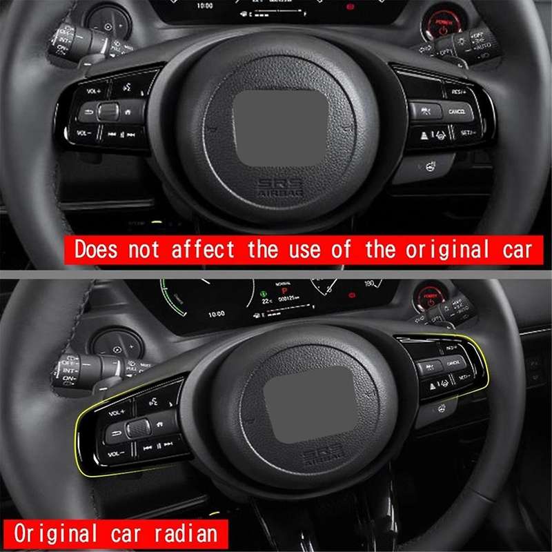 Car Glossy Black Steering Wheel Panel Cover Trim Decoration Frame Sticker for Vezel -v 2021 2022