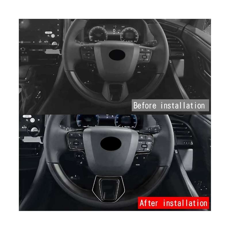 Car Glossy Black Steering Wheel Trim Frame Cover Sticker Car Inner Accessories for Alphard 40 Series