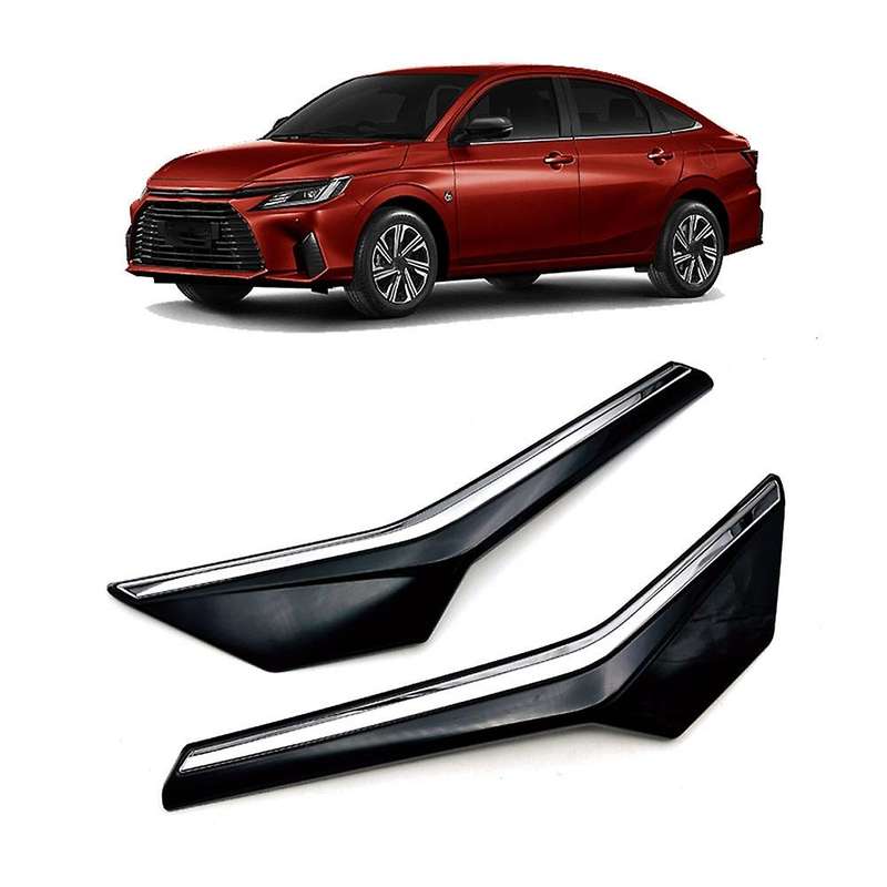 Car Glossy Black Upper Front Center Grille Grill Moulding Strips Cover Trim for Yaris Ativ / Vois 2