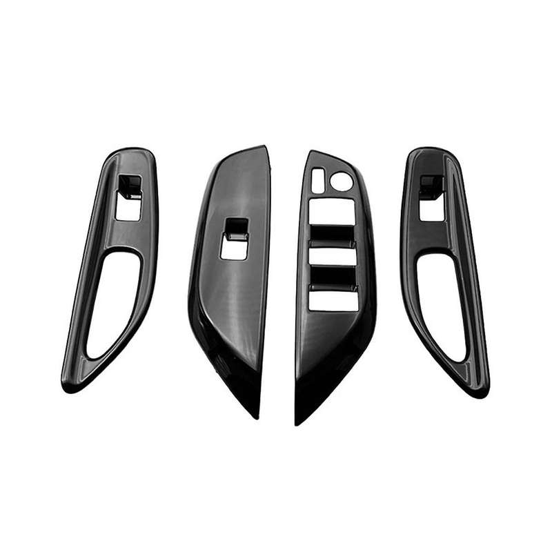 Car Glossy Black Window Glass Lift Button Trim Switch Cover Door Armrest Panel for Yaris 2020-2023
