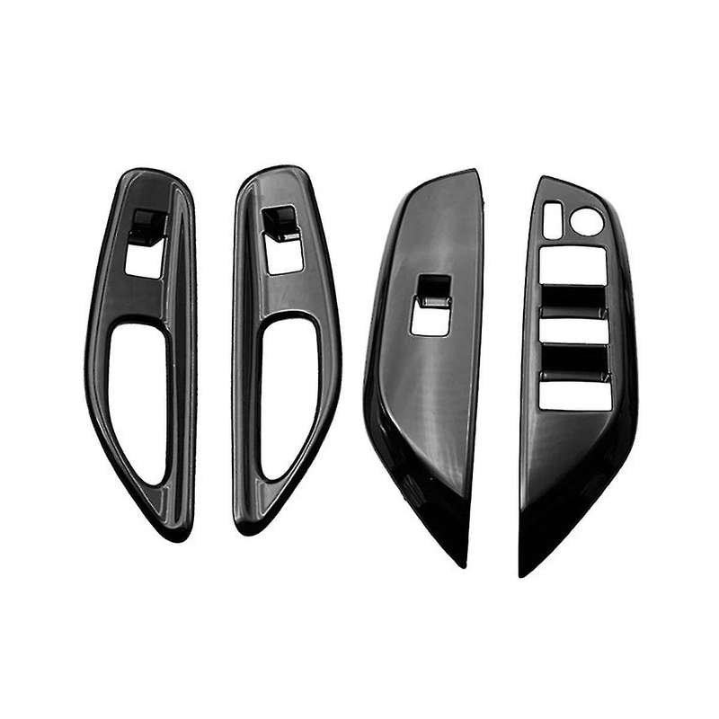Car Glossy Black Window Glass Lift Button Trim Switch Cover Door Armrest Panel for Yaris 2020-2023