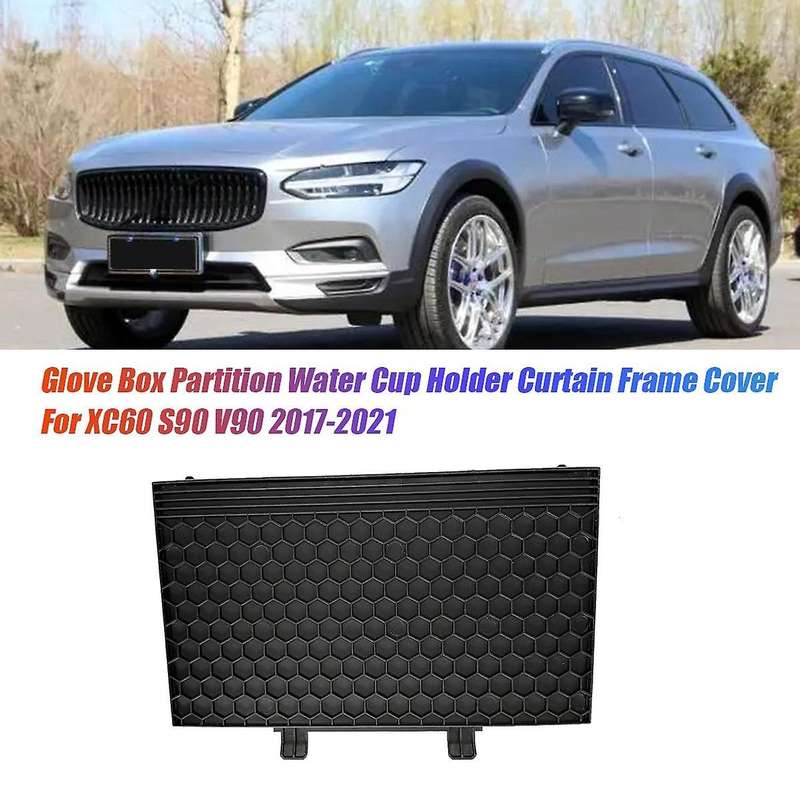 Car Glove Box Partition Water Cup Holder Curtain Frame Cover 31366623 for Xc60 S90 V90 2017-2020 Sto