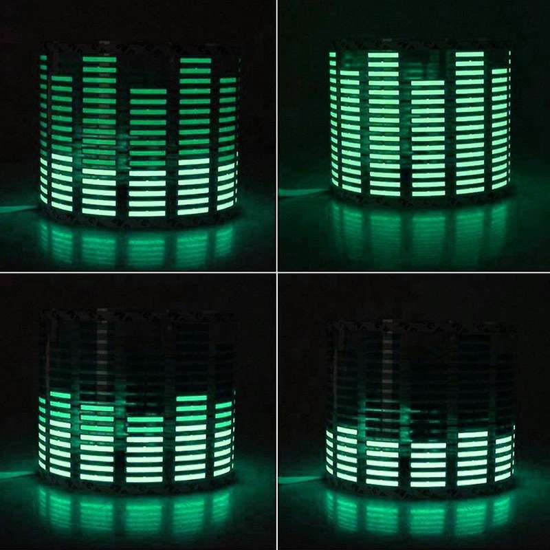 Car Green LED Music Rhythm Flash Light Sound Activated Sensor Equalizer Rear Windshield Sticker Styl