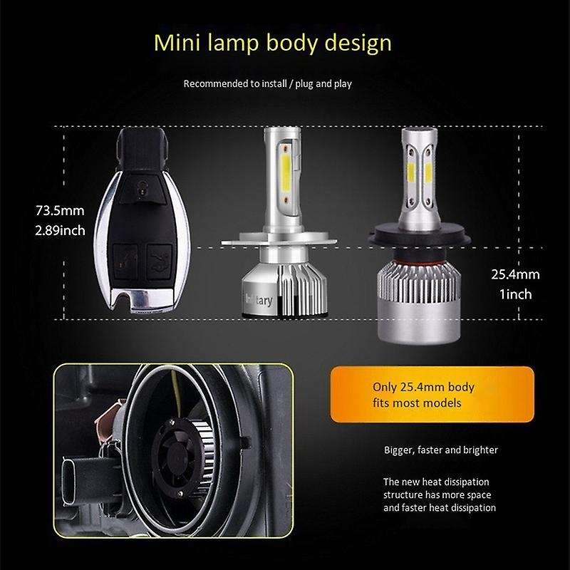Car H7 Led Running Lights Bulb 6500K HB3 Anti-Fog Headlight Auto Diode Lamps H4